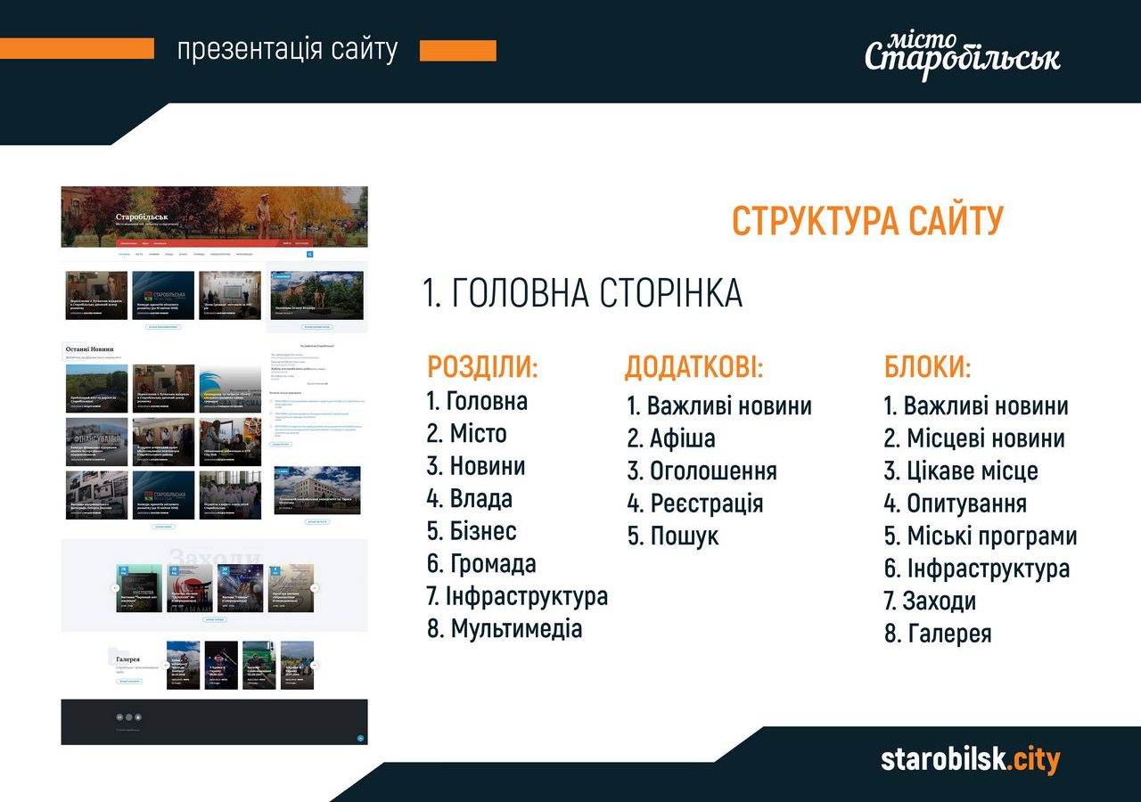 Презентація сайту starobilsk.city слайд 05